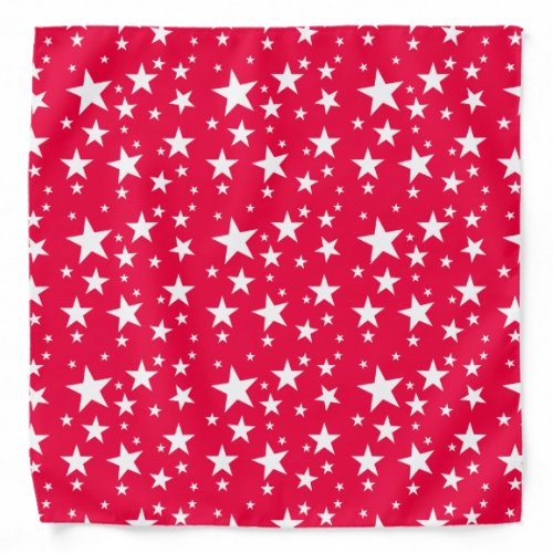 White Stars Red Template Elegant Modern Pattern Bandana