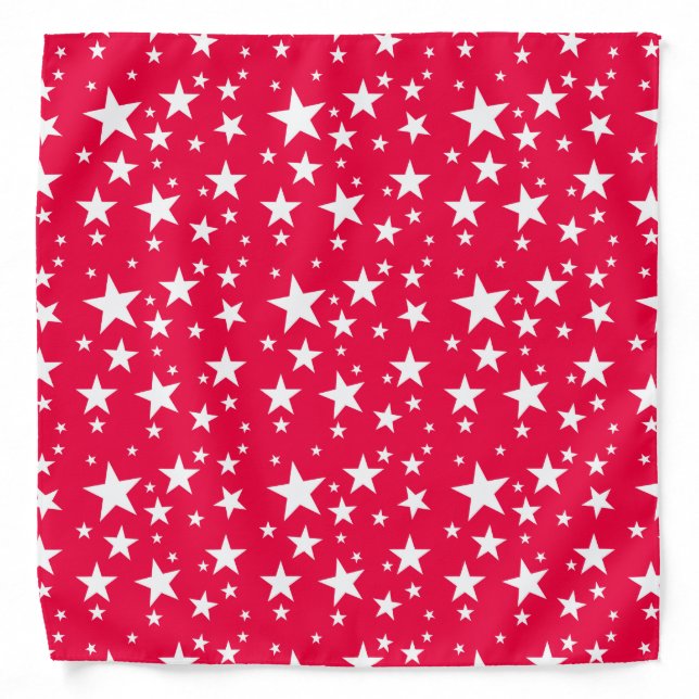 White Stars Red Template Elegant Modern Pattern Bandana (Front)