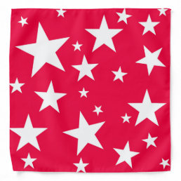 White Stars Red Template Modern Elegant Pattern Bandana