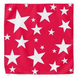 White Stars Red Template Modern Elegant Pattern Bandana