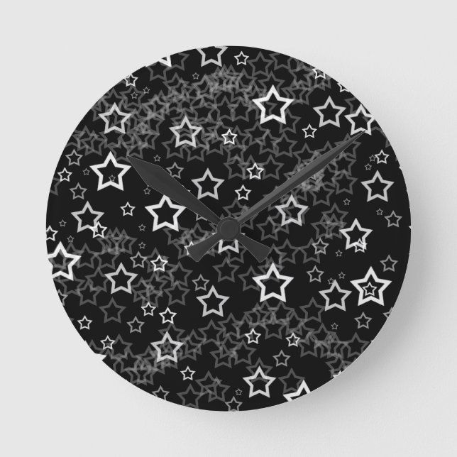 White Stars Round Clock (Front)
