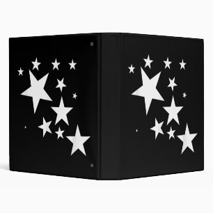 White Stars Star-Pattern-Design Costume Gift 3 Ring Binder
