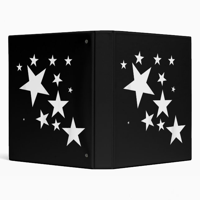 White Stars Star-Pattern-Design Costume Gift 3 Ring Binder (Background)
