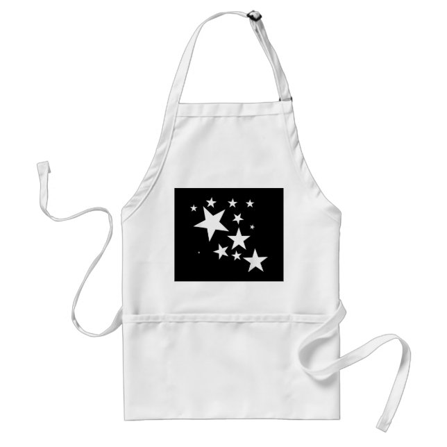 White Stars Star-Pattern-Design Costume Gift Adult Apron (Front)