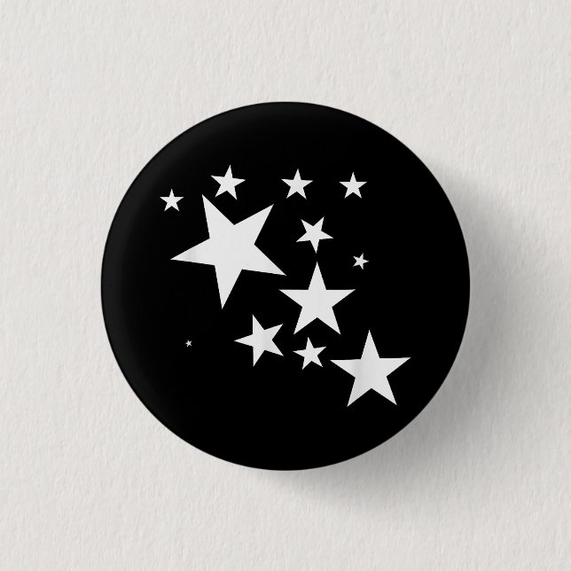 White Stars Star-Pattern-Design Costume Gift Button (Front)