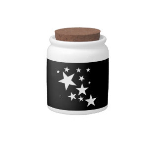 White Stars Star-Pattern-Design Costume Gift Candy Jar