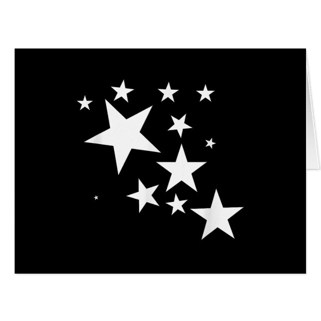 White Stars Star-Pattern-Design Costume Gift Cards (Front Horizontal)