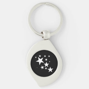 White Stars Star-Pattern-Design Costume Gift Keychain