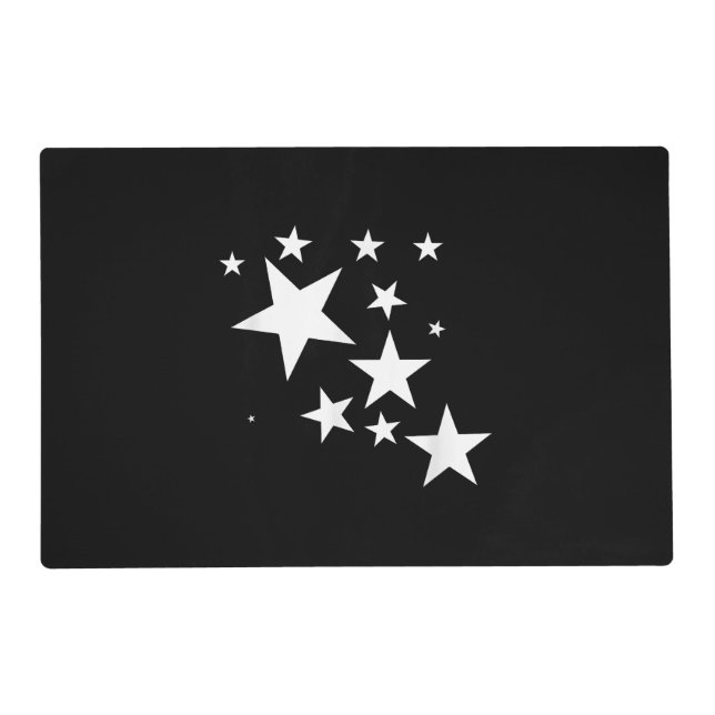 White Stars Star-Pattern-Design Costume Gift Placemat (Front)
