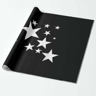 White Stars Star-Pattern-Design Costume Gift Wrapping Paper