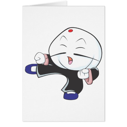 White Steamed Bun in Martial Arts Pose (Front)