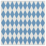 White &amp; Steel Blue Harlequin Diamonds Fabric