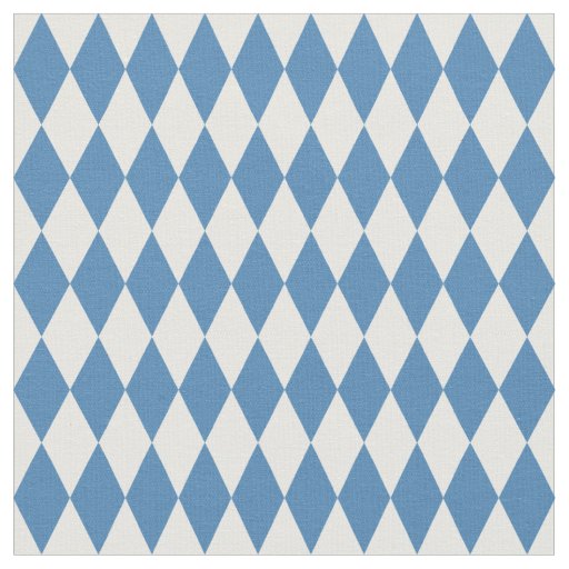 White & Steel Blue Harlequin Diamonds Fabric
