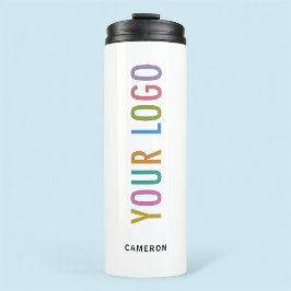 White Steel Drink Tumbler Company Logo 12 oz