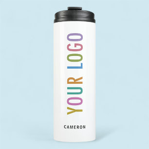 White Steel Drink Tumbler Company Logo 12 oz