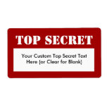 White Stencil Top Secret Fill-In Labels