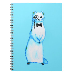 White Stoat Ermine Cute Ferret Lover Art Notebook