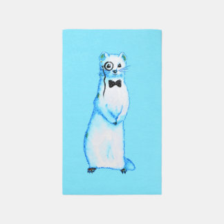 White Stoat Ermine Cute Ferret Lover Art Rug