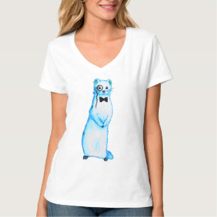 White Stoat Ermine Cute Ferret Lover Art T-Shirt