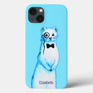 White Stoat Ermine Cute Mustelid Ferret Lover Art iPhone 13 Case