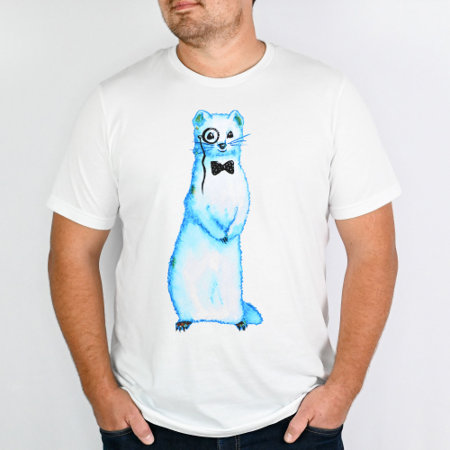 White Stoat Ermine Cute Mustelid Ferret Lover Art T-shirt