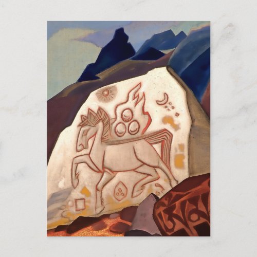 White Stone _ Horse of Happiness by Nicholas Roe Postcard
