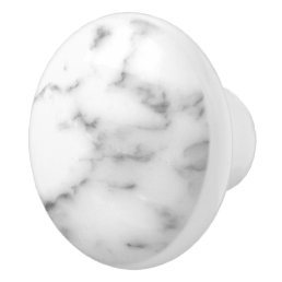 White stone marble door and drawer pull knobs