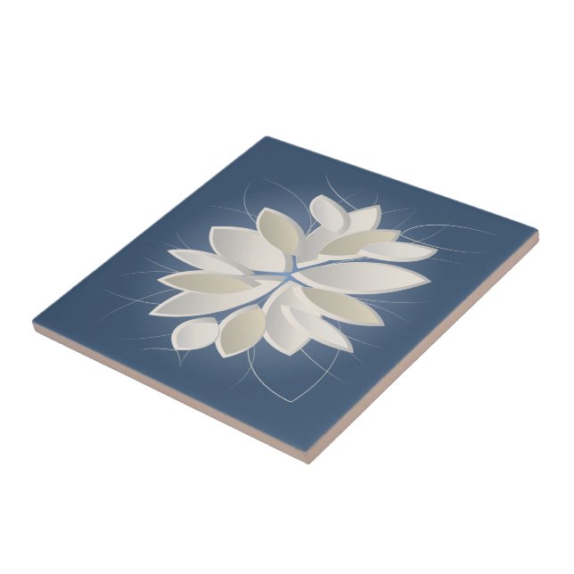 white stone petals ceramic tile (Side)
