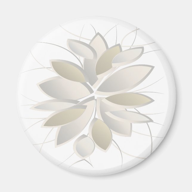 white stone petals magnet (Front)