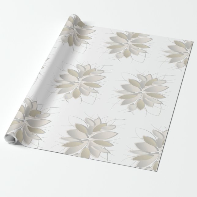 white stone petals wrapping paper (Unrolled)