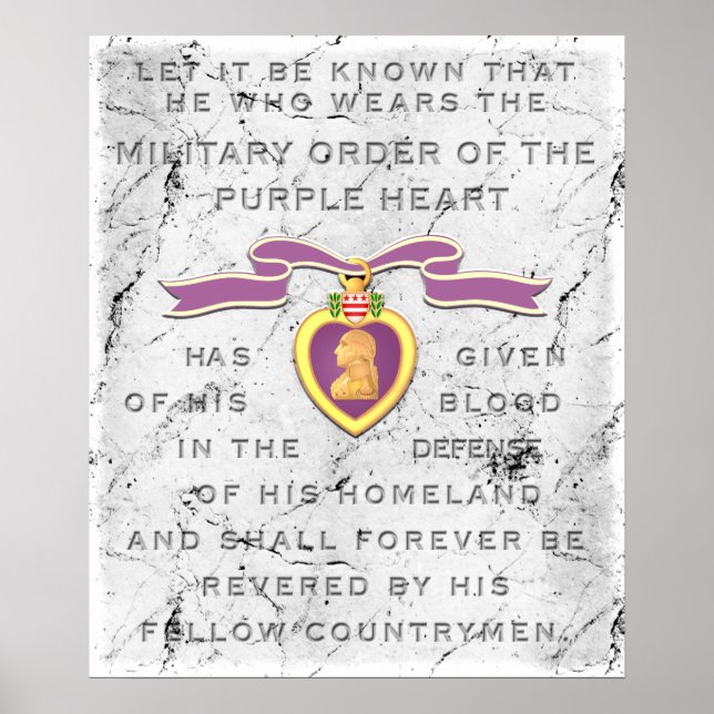 White Stone "PURPLE HEART" Poster (Front)