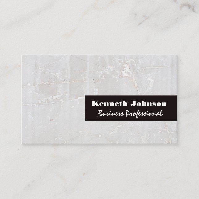 White Stone Texture Background Business Card (Front)