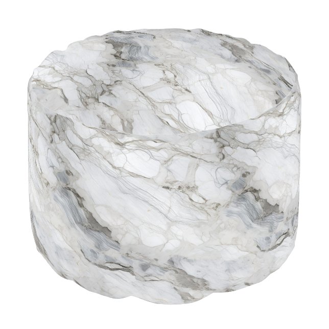 White Stone Textures Design Series 4 Pouf (Angled Front)