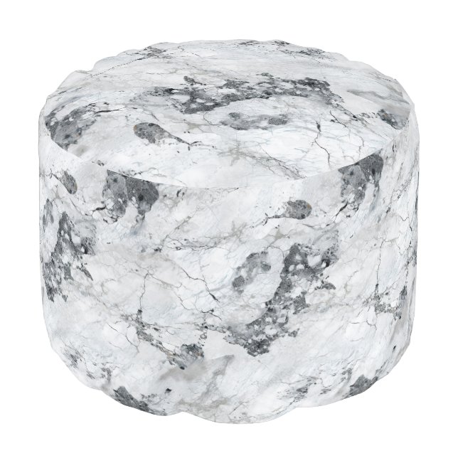 White Stone Textures Design Series 5 Pouf (Angled Front)
