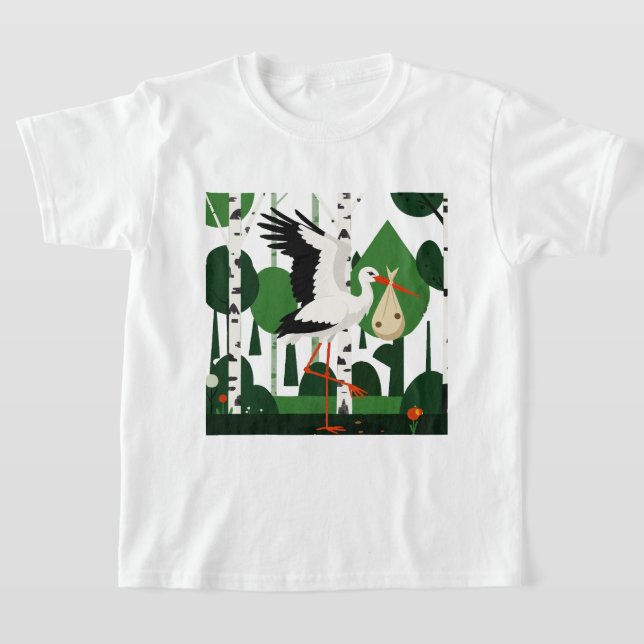 White stork T-Shirt (Laydown)