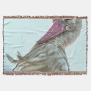 White Stork With Incredulous Expression Animal Art Throw Blanket