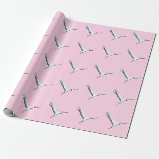 White storks flying   wrapping paper (Unrolled)