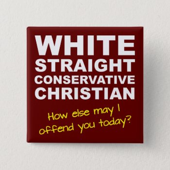 White Straight Conservative Christian Button Badge by FaithForward at Zazzle