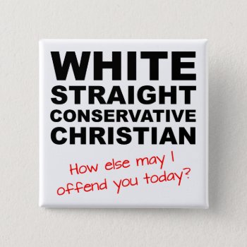 White Straight Conservative Christian Button Badge by FaithForward at Zazzle