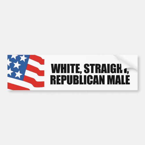 White straight Republican Male Bumper Sticker