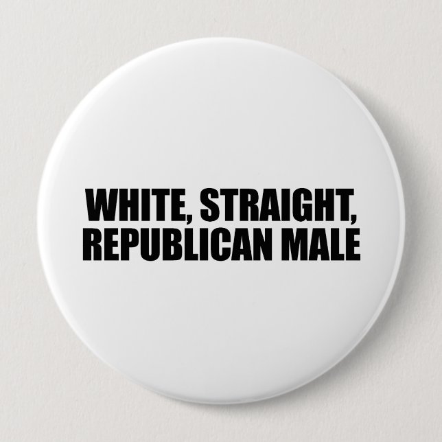 White straight Republican Male Button (Front)