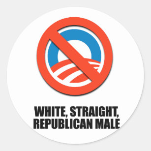 White straight Republican Male Classic Round Sticker