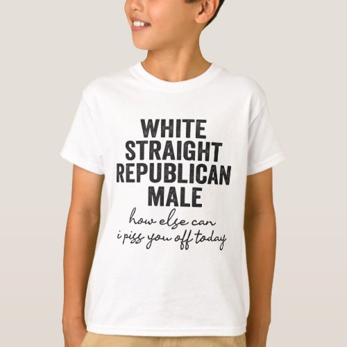 White Straight Republican Male Funny Republic  T_Shirt