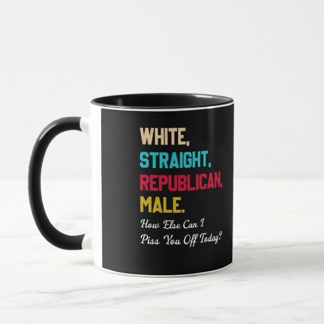 White Straight Republican Male Funny Republican Mug (Left)