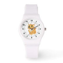 White Strap Watch - Cute Cat