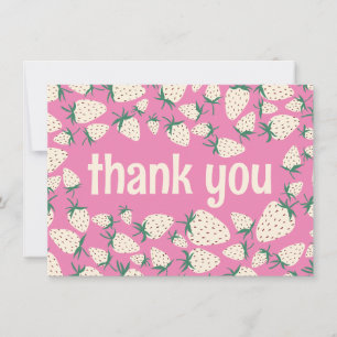 White Strawberry Cute Pineberry CUSTOM  Thank You Card