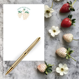 White Strawberry Cute Pineberry CUSTOM  Thank You Card