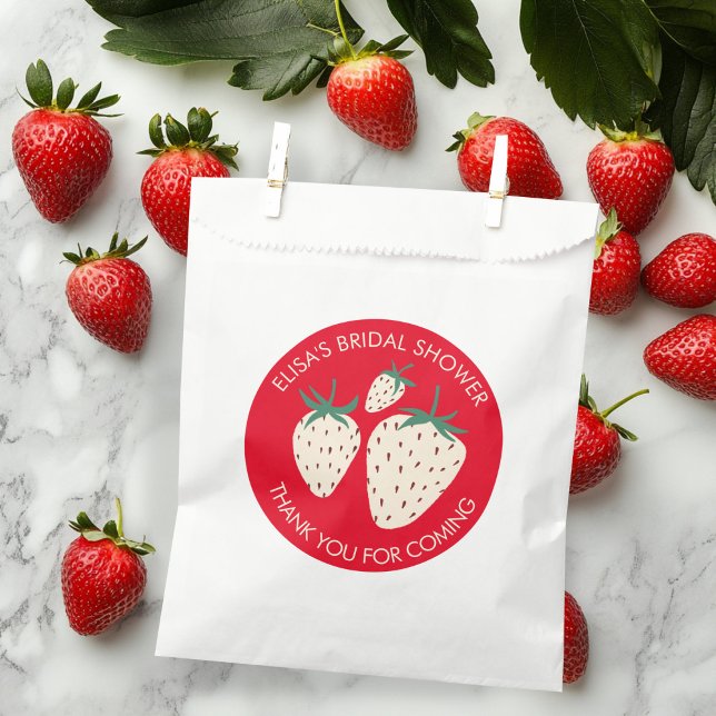White Strawberry Pineberry BRIDAL SHOWER Custom Favor Bag (White Strawberry Pineberry BRIDAL SHOWER Custom Favor Bag
)