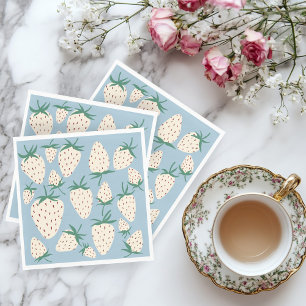 White Strawberry Pineberry CUSTOM Bridal Shower Napkins