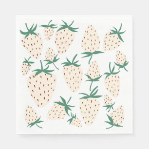 White Strawberry Pineberry CUSTOM Bridal Shower Napkins